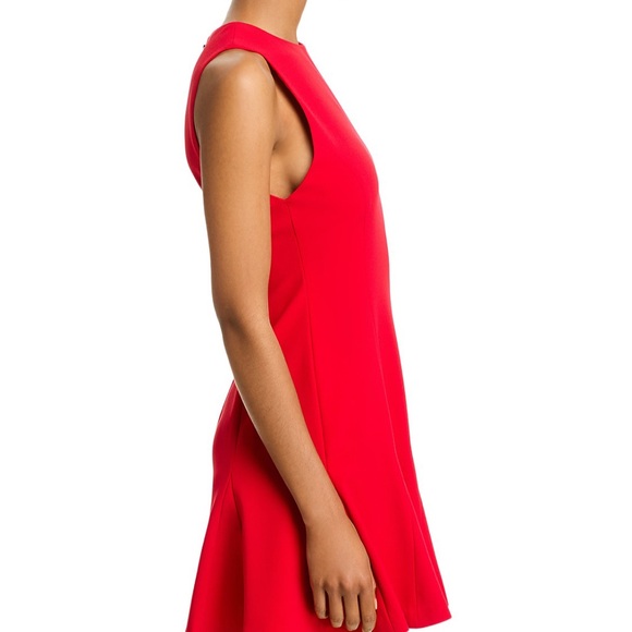 Alice + Olivia Red Fit and Flare Halter Midi Dress - Picture 8 of 8
